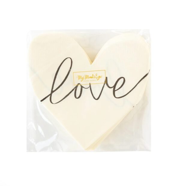 Black Heart Love Napkin