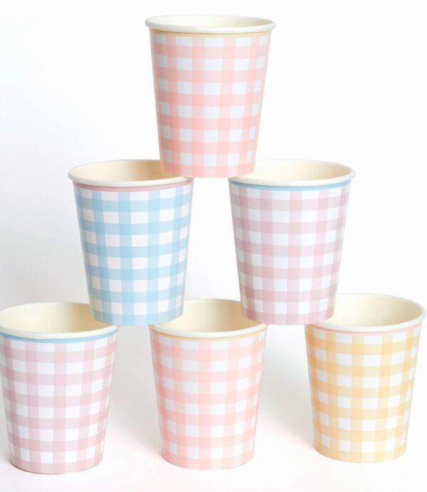 Gingham Cups