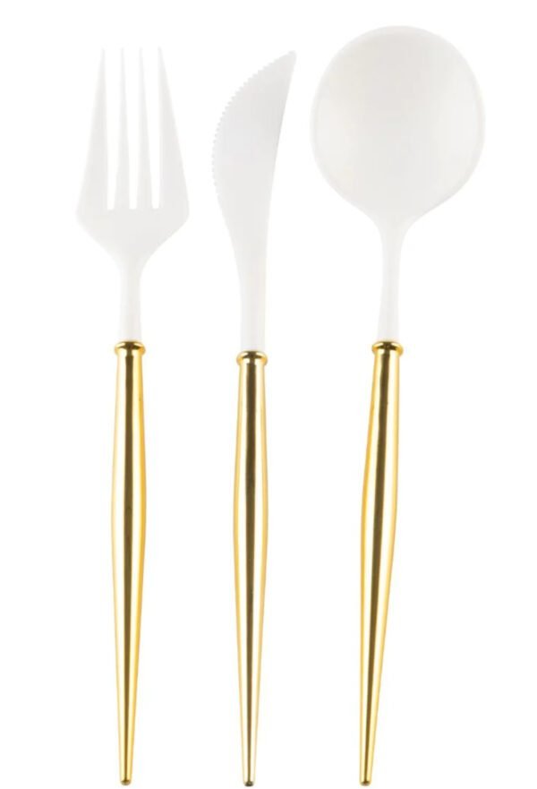 Cutlery White/Gold Spoons/Forks