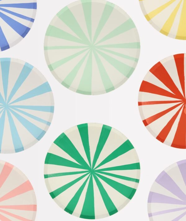 Colorful Mix Stripe Lg Plates