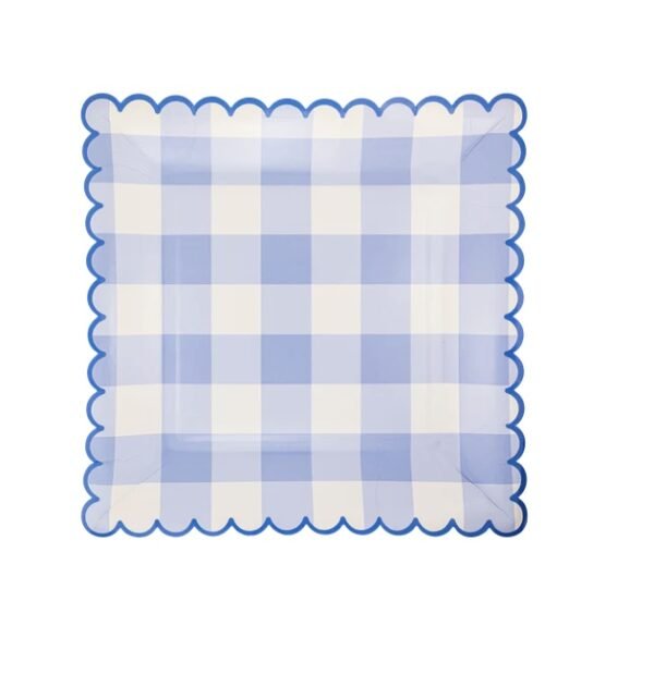 Blue Gingham Plate