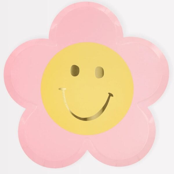 Happy Face Flower Plates