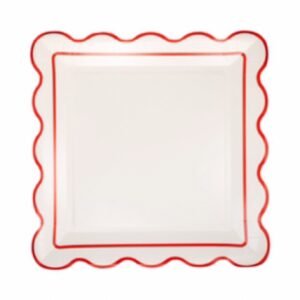Cream Scalloped Square Plates