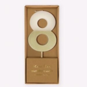 Gold Dipped Number Candle 8