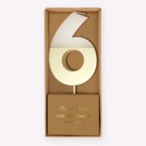 Gold Dipped Number Candle 6