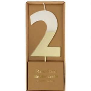 Gold Dipped Number Candle 2