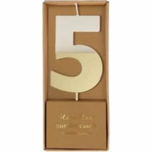 Gold Dipped Number Candle 5