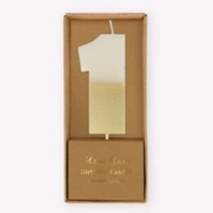 Gold Dipped Number Candle 1