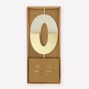 Gold Dipped Number Candle 0