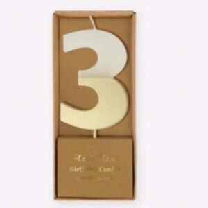 Gold Dipped Number Candle 3