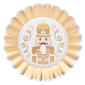 Gilded Nutcracker Wavy Paper Dinner Plate